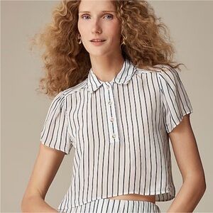 NWT J crew Sheer popover top in crepe de chine Sz 10 Sold Out - tear in front
